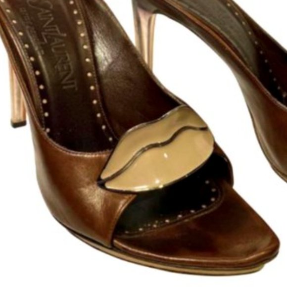 RARE Designer Tom Ford for Saint Laurent Lucite Lips Heels- Size 8.5 - Picture 6 of 11